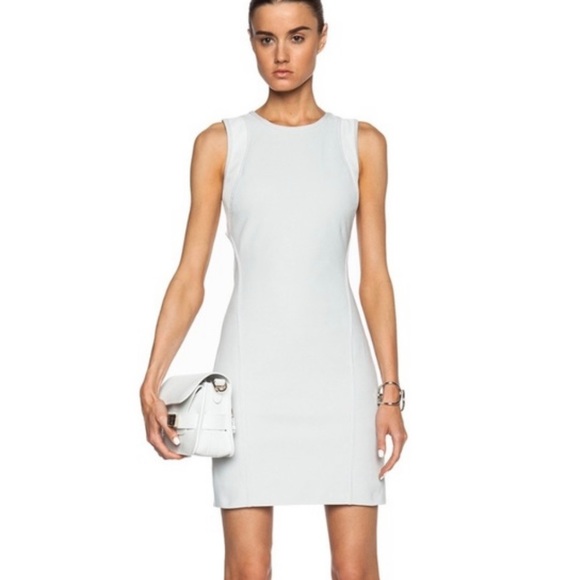 HELMUT LANG Light Grey Mesh Accent Back Cutout Dress - Picture 3 of 5